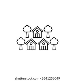Neighborhood icon outline set sign