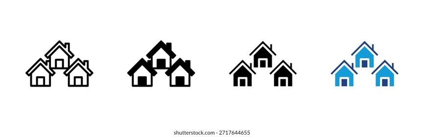 Neighborhood icon set multiple style collection