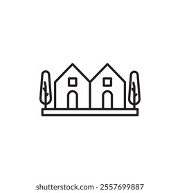 Neighborhood icon Thin line art collection