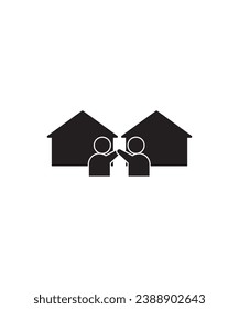 Nachbarschaftssymbol, Vektorgrafik am besten flach Symbol.