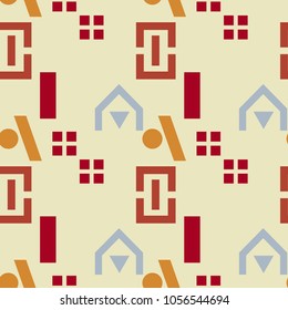 Neighborhood playground seamless pattern. Suitable for screen, print and other media.