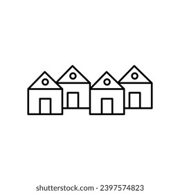 Neighborhood vector icon line illustration