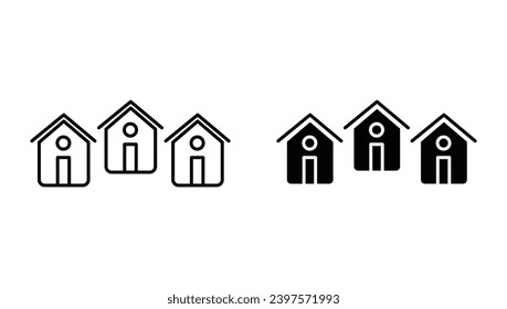 Neighborhood vector icon set. vector illustration