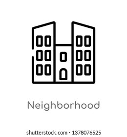 neighborhood vector line icon. Simple element illustration. neighborhood outline icon from real estate concept. Can be used for web and mobile
