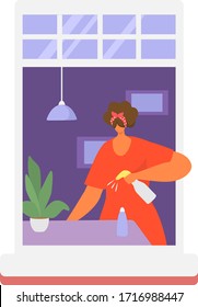 Neighbors people in window vector illustration. Cartoon active man woman or couple characters live in neighboring home apartments, building facade with windows. Flat residential house neighborhood set