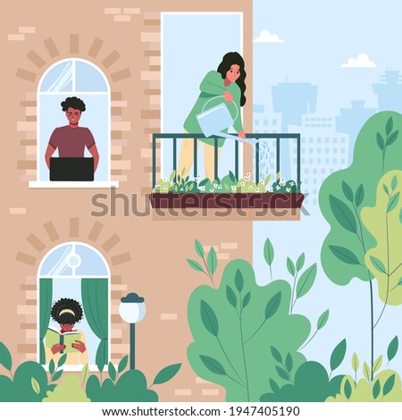 Image, Stock Photo Watering the plants Summer