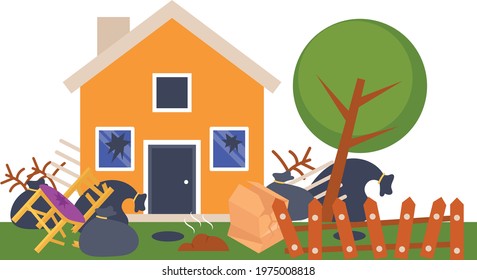 Neighbour Skunk Concept, Lifestyle or environmental issues Vector Color Icon Design, neighbourhood conflicts Stock illustration, bad neighbors Symbol