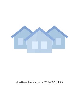 neighbourhood icon with houses, flat vector design