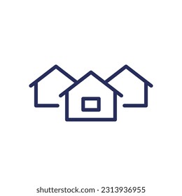 neighbourhood line icon with houses