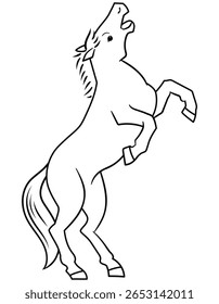 Ilustração do vetor da arte da linha do cavalo vizinho
