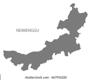 Neimenggu China Map in grey
