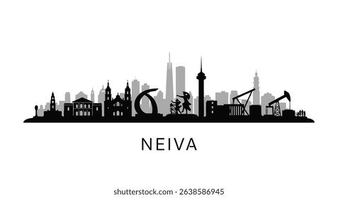 Neiva Colombia Skyline Silhouette Vector. (1)