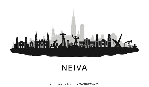 Neiva Colombia Skyline Silhouette Vector.