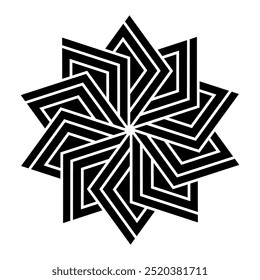 Neji Inazuma Hishi (Twisted Lightning Diamond). A vector icon illustration of a Japanese family crest derived from the thunder motif.