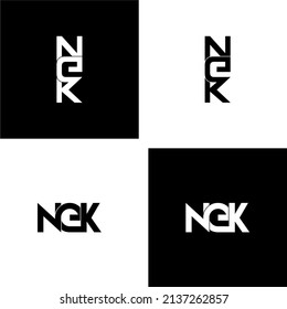 nek letter original monogram logo design set