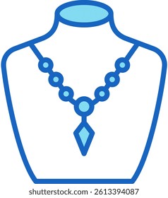 Nekclace Icon Blue Vector Illustration