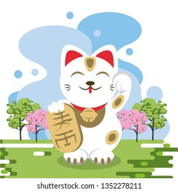 Neko cat in nature