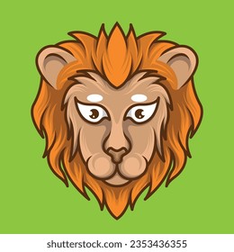neko lion head cute minimalist icon logo mascot design
