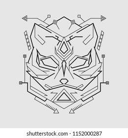 Neko Mask Line art style