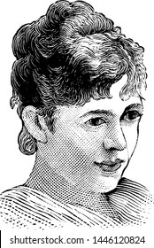 Nellie Grant, vintage engraved illustration svg