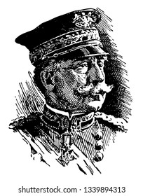 Nelson A. Miles 1839 bis 1925 war er ein amerikanischer Soldat und General und diente im amerikanischen Bürgerkrieg Vintage-Linie Zeichnung oder Gravitation Illustration