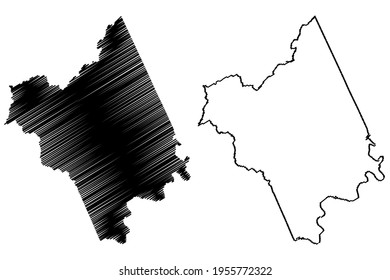 Nelson County, Commonwealth of Virginia (U.S. county, United States of America) map vector illustration, scribble sketch Nelson map