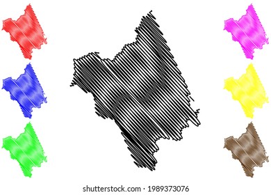 Nelson County, Commonwealth of Virginia (U.S. county, United States of America) map vector illustration, scribble sketch Nelson map