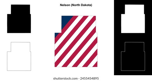 Nelson County (North Dakota) outline map set