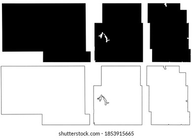 Nelson, Hettinger And McHenry County, North Dakota State (U.S. County, United States Of America, USA, U.S., US) Map Vector Illustration, Scribble Sketch Map