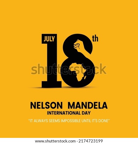 Nelson Mandela Day July 18, vector Poster Design Stockfoto © 