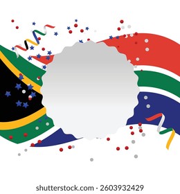 Nelson Mandela Day vector banner with flags