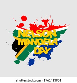Nelson Mandela Day vector illustration with south africa flag design. perfect template for Nelson Mandela Day.
