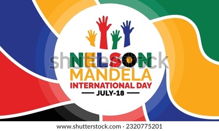 Nelson Mandela International Day background, banner, poster and card design template with standard color celebrated in july. Stockfoto © 