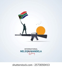 nelson mandela international day creative ads design. nelson mandela international day, July 18, vector, 3d illustration