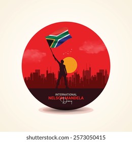 nelson mandela international day creative ads design. nelson mandela international day, July 18, vector, 3d illustration