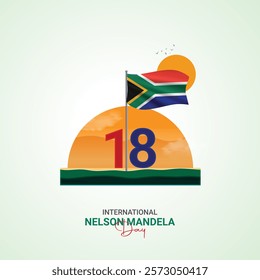 nelson mandela international day creative ads design. nelson mandela international day, July 18, vector, 3d illustration