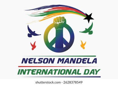 Nelson Mandela International Day July 18 Geometric Background Banner Poster Card Template
