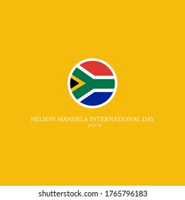 Nelson Mandela International Day Logo. South Africa Flag