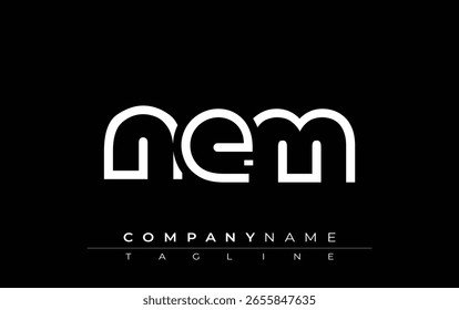 Diseño de carta abstracta NEM. Diseño moderno del logotipo del negocio con tipografía Abstractas y estilo contemporáneo