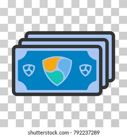 Nem Banknotes vector pictogram. Illustration style is flat iconic symbol on a chess transparent background.