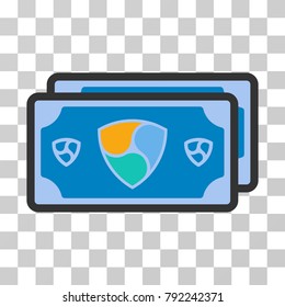 Nem Banknotes vector pictograph. Illustration style is flat iconic symbol on a chess transparent background.