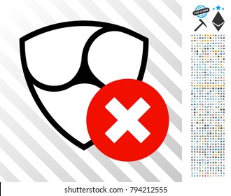 Nem Cancel icon with 700 bonus bitcoin mining and blockchain images. Vector illustration style is flat iconic symbols design for blockchain software.