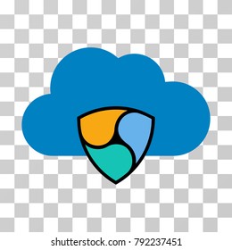 Nem Cloud vector icon. Illustration style is flat iconic symbol on a chess transparent background.