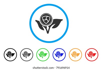Nem Coin Eco Startup rounded icon. Style is a flat grey symbol inside light blue circle with bonus colored versions. Nem Coin Eco Startup vector designed for web and software interfaces.