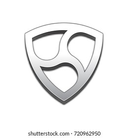 Nem coin symbol isolated web vector icon. Nem coin trendy 3d style vector icon. Raised symbol illustration. Nem coin crypto currency sign.