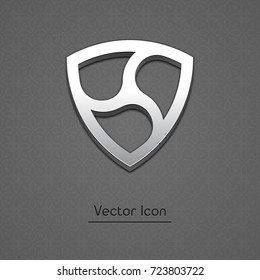 Nem coin symbol isolated web vector icon. Nem coin trendy 3d style vector icon. Raised symbol illustration. Nem coin crypto currency sign.