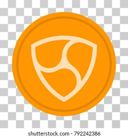 Nem Coin vector icon. Illustration style is flat iconic symbol on a chess transparent background.