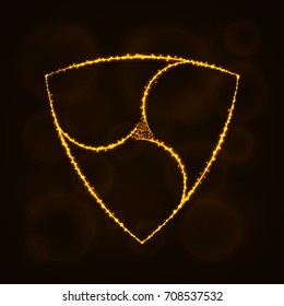 Nem coin vector icon. Nem coin symbol for your web design, internet, graphic interface, business. Nem coin illustration sign, lights silhouette on dark background. Nem coin glowing lines and points.