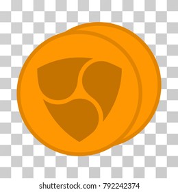 Nem Coins vector icon. Illustration style is flat iconic symbol on a chess transparent background.
