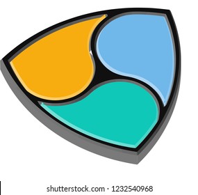NEM cryptocurrency 3d vector logo